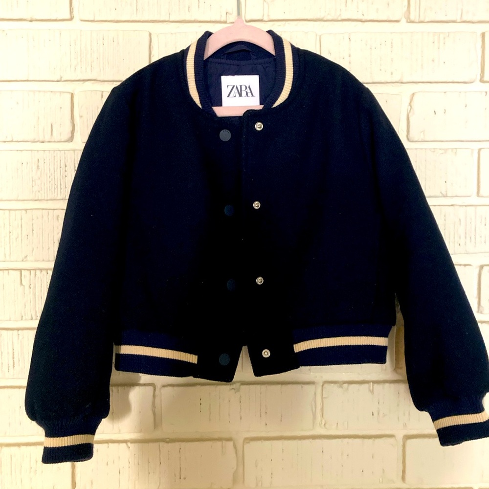 Zara Kids Navy Blue Bomber Jacket